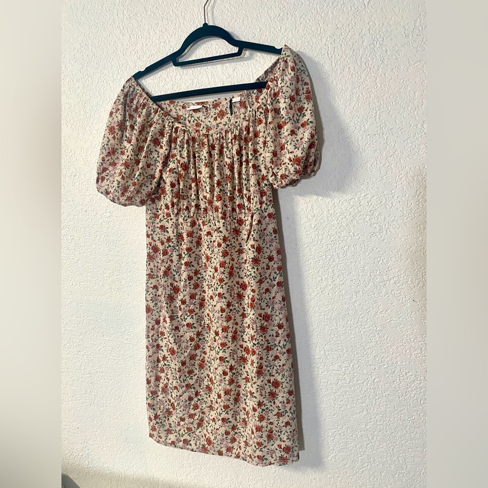 Mama Licious Maternity milkmaid Floral Off the shoulder Mini Dress size M